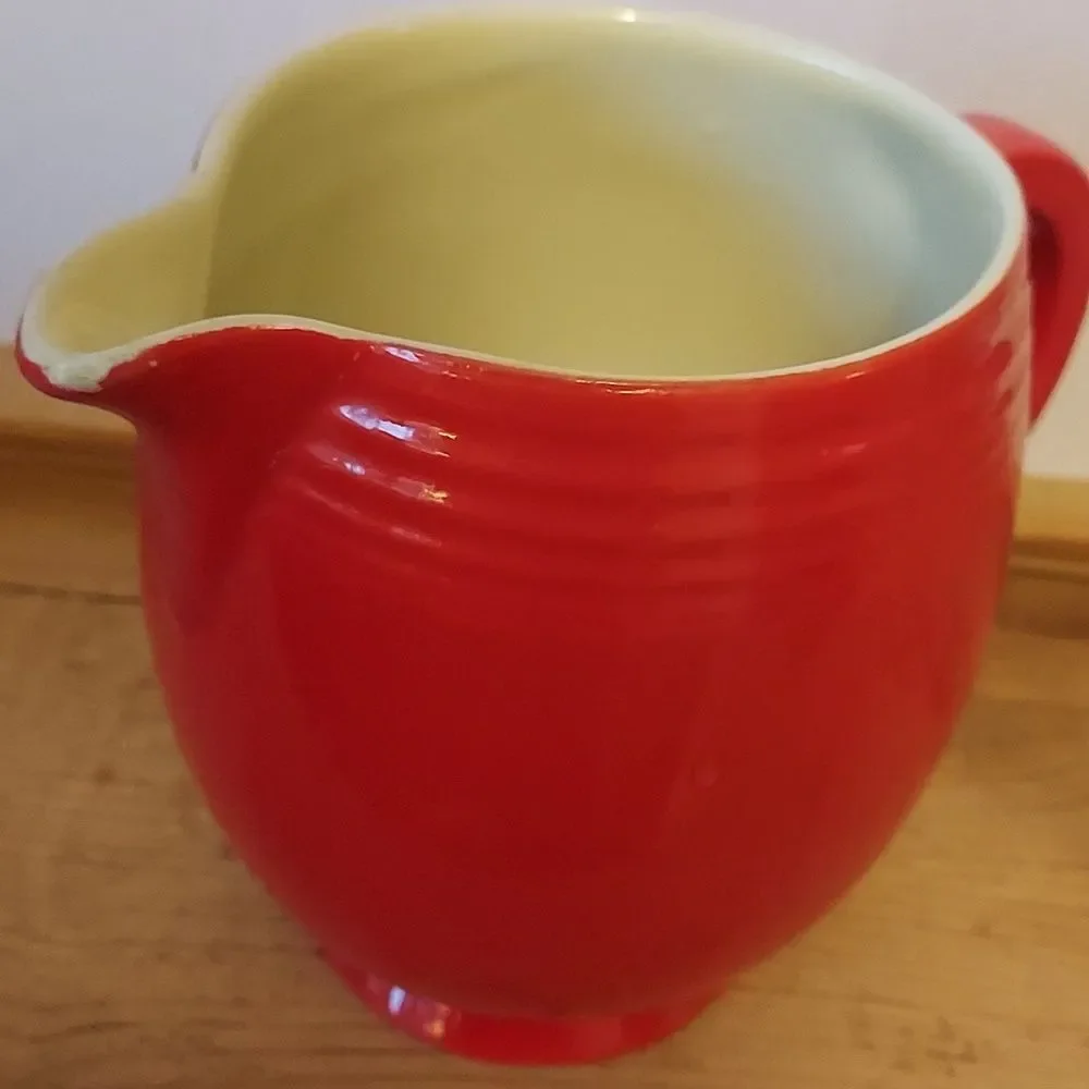 Hall China Company Red Pitcher 1 quart Vintage pottery pitcher